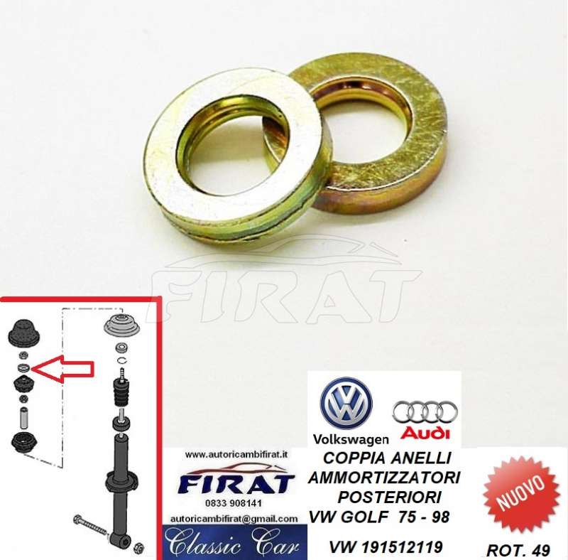 ANELLI AMMORTIZZATORE VW GOLF 75-98 POST. (191512119)